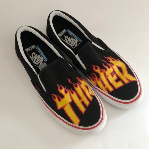 thrasher slip ons vans